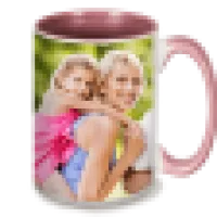 15 oz. Colorful Ceramic Pink Photo Mug 0