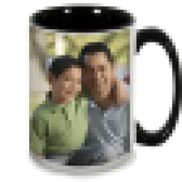 15 oz. Colorful Ceramic Black Photo Mug 0