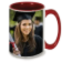 15 oz. Colorful Ceramic Red Photo Mug 0