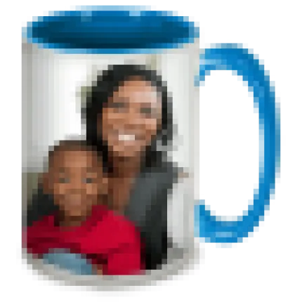 15 oz. Colorful Ceramic Light Blue Photo Mug
