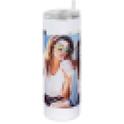 20 oz. White Tumbler with Straw
