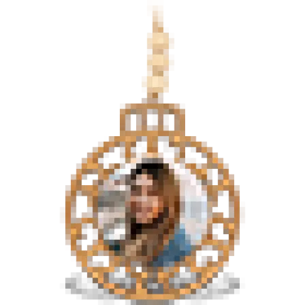 Beaded Wood and Acrylic Ornament