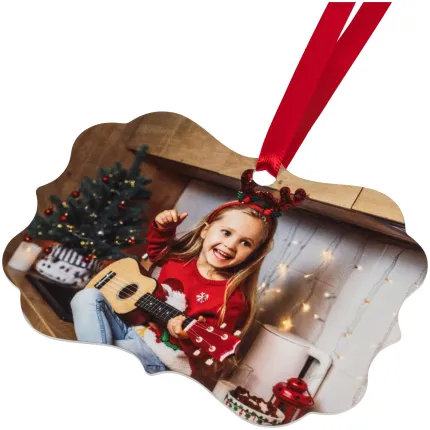 3x4 Scalloped Metal Ornament, One-Sided