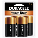 Duracell MN1300R4 1.5V Alkaline D Battery (4-Pk)
