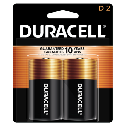 Duracell Coppertop D (2-pack) Alkaline Batteries (cs=48cards, 8bx x 6cards)