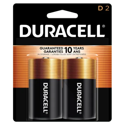 Duracell Coppertop D (2-pack) Alkaline Batteries (cs=48cards, 8bx x 6cards)