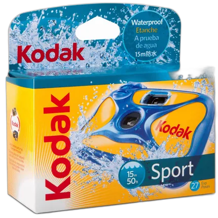 Kodak Water and Sport Waterproof 35mm Single-Use Camera 27 EXP ALSO EKC402