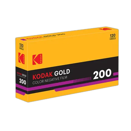 Kodak Professional Gold 200 Color Negative Film (120 Roll Film, 5-Pack)