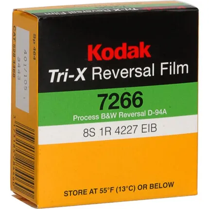 Kodak Tri-X B and W Reversal Film 7266 (Super 8 - 50ft Roll)