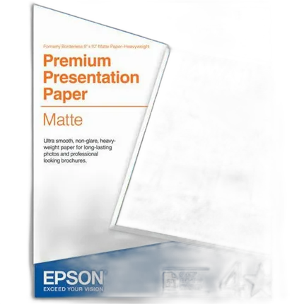 Epson 8x10 In. Borderless Heavy Weight Matte Paper - 50 Sheets
