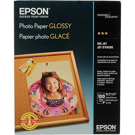 Epson 8.5x11 In. Glossy Photo Paper - 100 Sheets