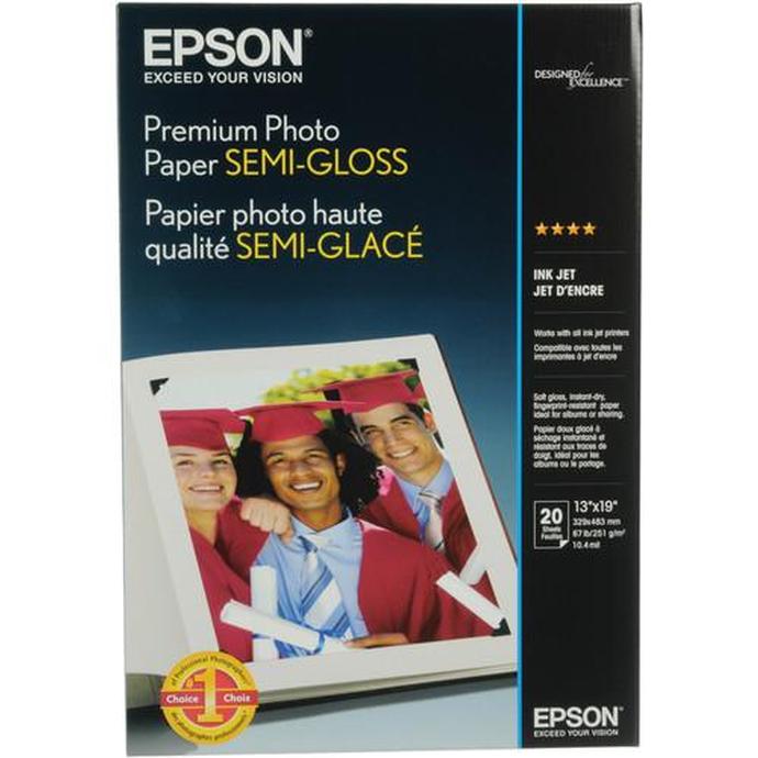 Epson 13x19 Premium Semi Gloss Paper - 20 Sheets, Paper