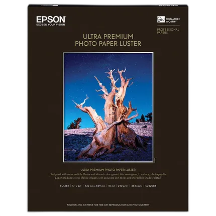 Epson 17x22 Ultra Premium Lustre Paper - 25 Sheets