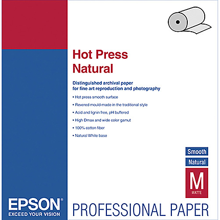 Epson 24x50 Hot Press Natural Smooth Matte Paper - Roll