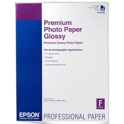 Epson 17x22 Premium Glossy Paper - 25 Sheets