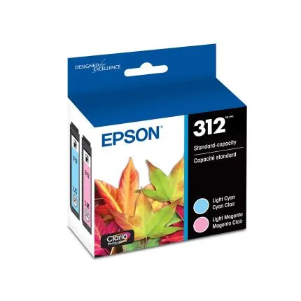 Epson T312 Light Magenta and Light Cyan Claria Photo HD Ink Cartridge Multi-Pa