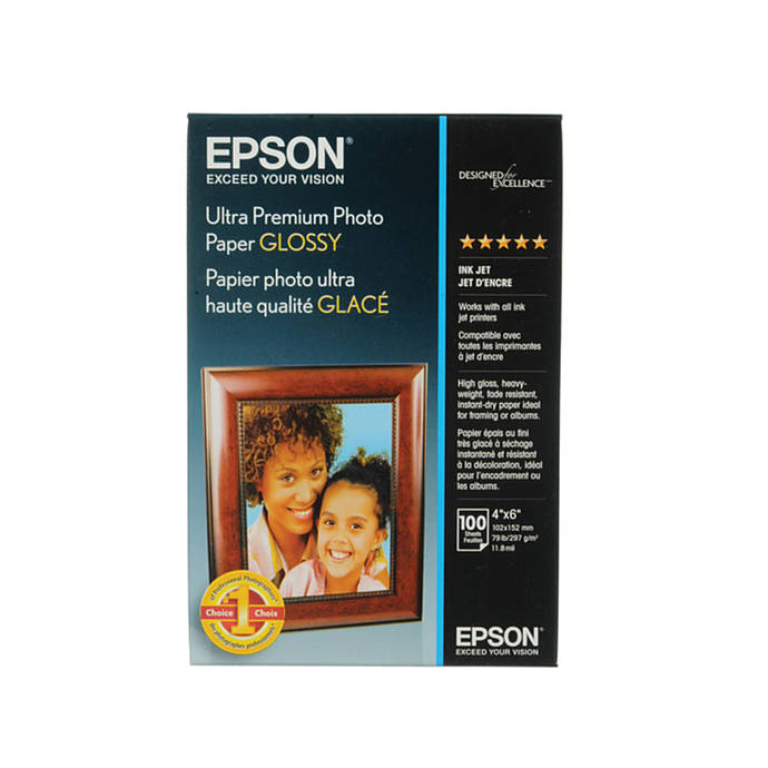 Epson 4x6 Ultra Premium Glossy Photo Paper 100 Sheets Paper Epson