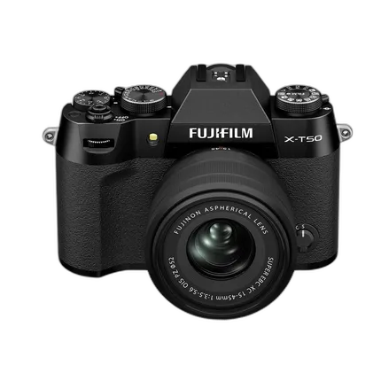 Fujifilm X-T50 Digital Camera (Black) with XC 15-45mm Lens