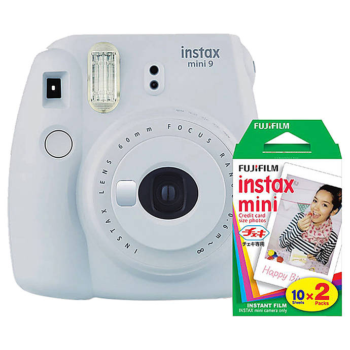 Auroch propeller Vertrek naar Fujifilm Instax Mini 9 Smokey White Camera with Mini Film Twin Pack |  Instant Film Cameras | Fujifilm at Unique Photo