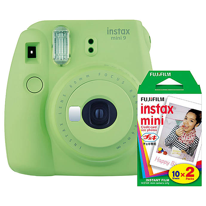 Hearing impaired Molester World window Fujifilm Instax Mini 9 Lime Green Camera with Mini Film Twin Pack | Instant  Film Cameras | Fujifilm at Unique Photo