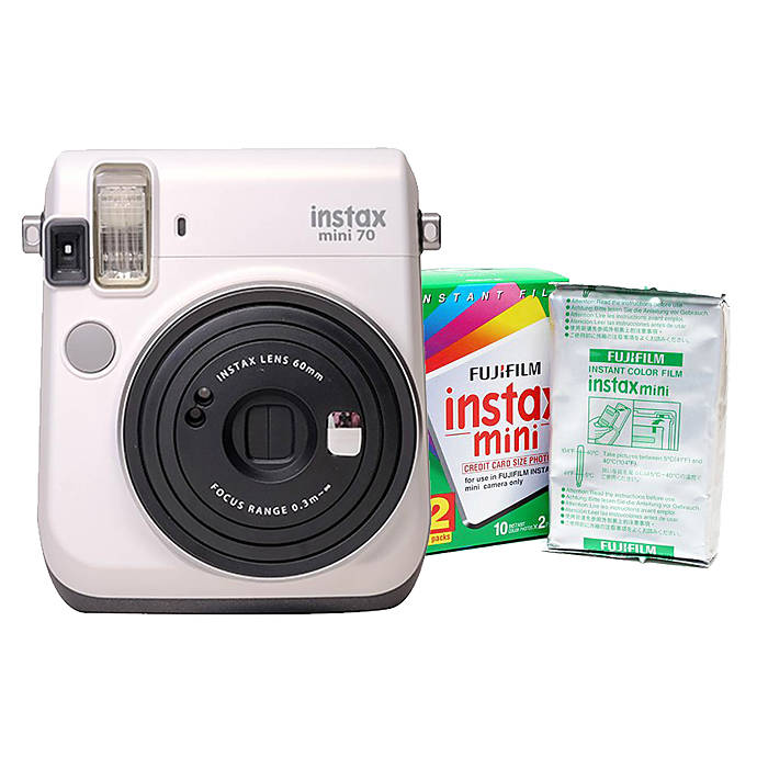 sigaar ergens lied Fujifilm Instax Mini 70 Camera Moon White and Instax Mini Film Twin Pack |  Instant Film Cameras at Unique Photo