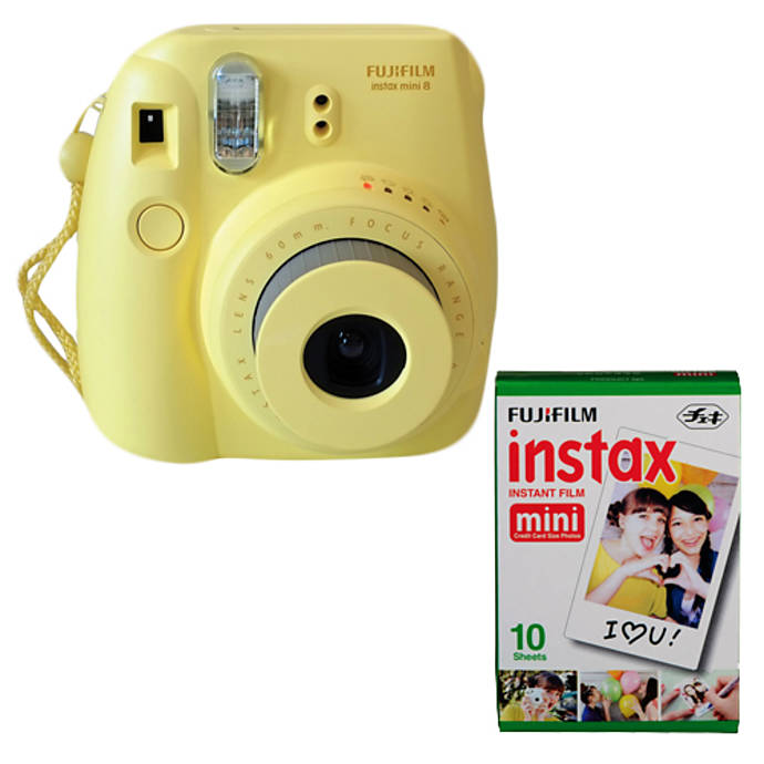 Fujifilm Instax Mini 8 Instant Film (Yellow) with Twin Pack Film | Instant Film Cameras | at Unique Photo