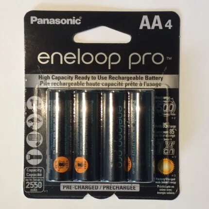 Eneloop Rechargeable Ni-MH AA 4pk Batteries (2550mAh) Panasonic Brand (