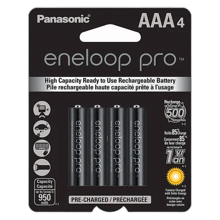 Eneloop Rechargeable Ni-MH AAA 4pk Batteries (950mAh) Panasonic
