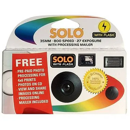 Solo Plus Disposable Film Camera 27 Exposures (Receive Prints And CD)