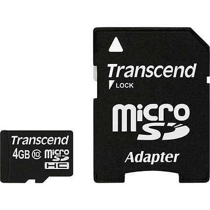 Transcend 4GB Class 10 Micro SD Memory Card with SD Adapter