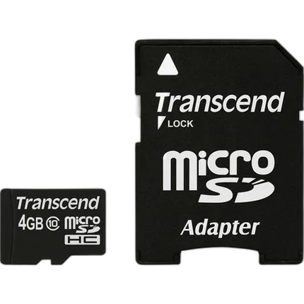 Transcend 4GB Class 10 Micro SD Memory Card with SD Adapter