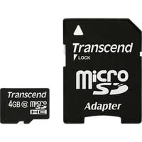 Transcend 4GB Class 10 Micro SD Memory Card with SD Adapter 0