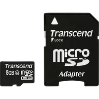 Transcend 8GB Class 10 Micro SDHC Memory Card with SD Adapter 0