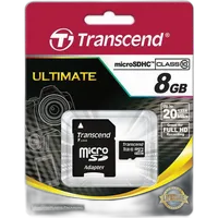 Transcend 8GB Class 10 Micro SDHC Memory Card with SD Adapter 1