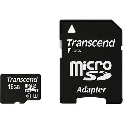 Transcend 16GB UHS-1 Class 10 Micro SDHC Memory Card
