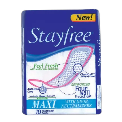 Stayfree Maxi-Pads 10pk (Can be Super or Regular depending on shipment)