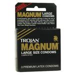 Trojan Condoms 3pk   Black Magnum Large Lubricated