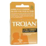 Trojan Condoms 3pk Brown Ultra-Ribbed Lubricated