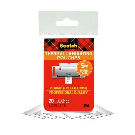Scotch TR5851-20 Gloss Thermal Laminating Pouches for Business Cards (20 Pou