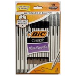 Bic Cristal Black Pen Medium Point (10 Pack Pouch)