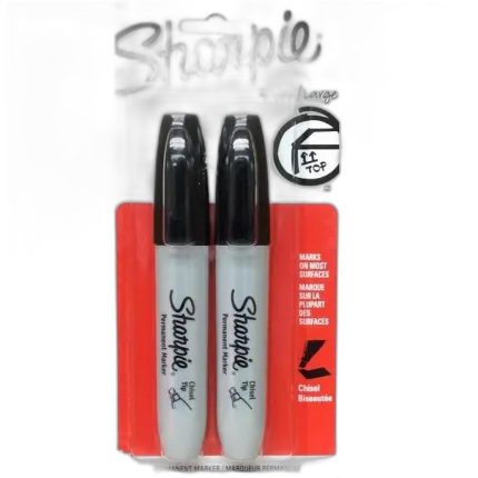 Sharpie Marker Chisel Point 2pk Black Model 38262