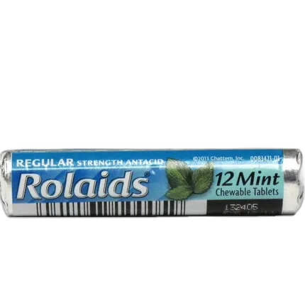 Rolaids Chewable Mints Roll of 12 Tablets (One Roll Only)