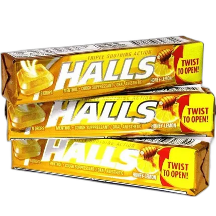 Halls Cough Drops 9ct Honey-Lemon Cough Suppressant