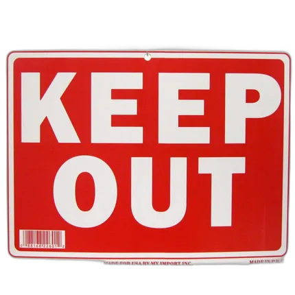 Signs 12pk Keep Out 9in x 12in Plastic
