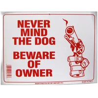 Signs 12pk Never Mind the Dog, Beware The Owner 9in x 12in Plastic 0