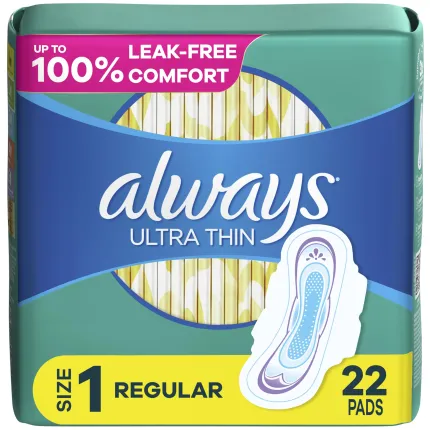 Always Ultra Thin 22ct Size 1 Regular w/Wings