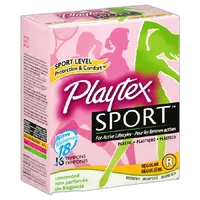 Playtex Sport Tampons 18ct Regular Unscented Unique Contour Applicator 0