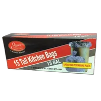 Kitchen Trash Bags 13gal 15ct Trash Bags w/Ties (Generic Brand) 0