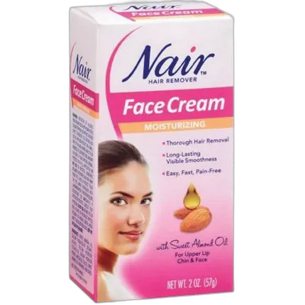 Nair Facial Hair Removal Cream 2oz W/Moisturizers