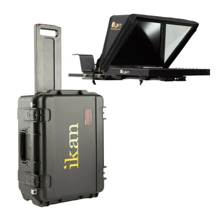 ikan PT4200 Professional 12in Portable Teleprompter Travel Kit with Rolling